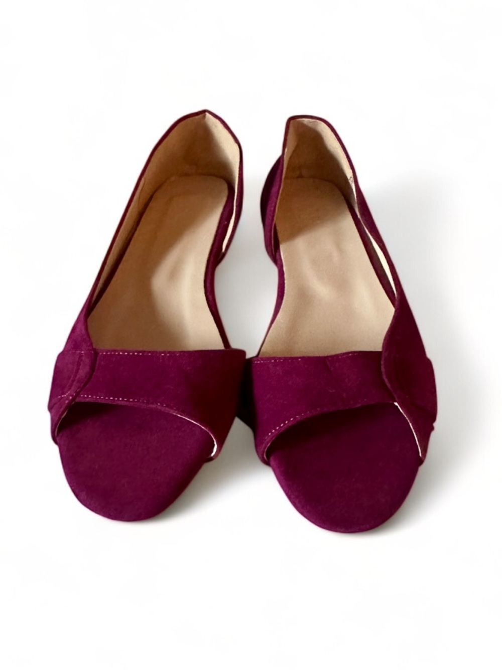 Women’s Open-Toe Slingback Flats in Plum - Picture 2 of 13